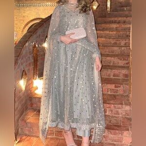 Pakistani Seema Asif Size Small Kalidaar Dress and Pants